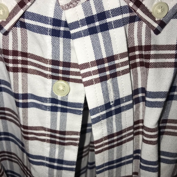 Navy & Brown Plaid Button Up Shirt - Picture 2 of 3